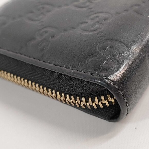 Gucci Black Guccissima Zip-Around Long Wallet - Picture 3 of 10